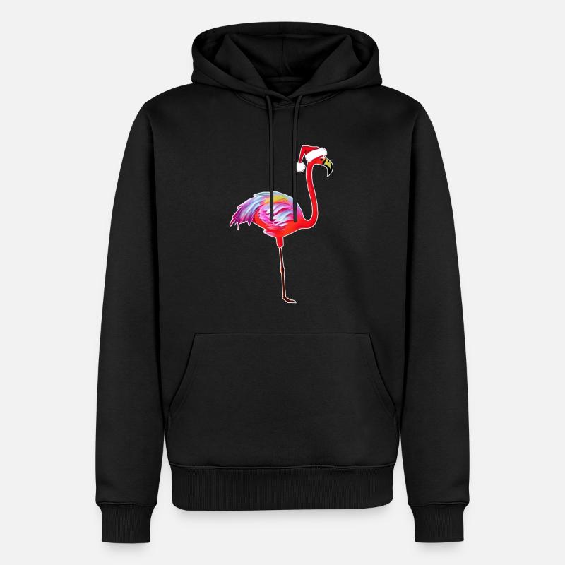 Noch ein Weihnachtsflamingo - Männer Premium Bio Hoodie - Schwarz