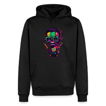 Bunter cooler Zombie - Männer Premium Bio Hoodie - Schwarz - Vorne - Nico (187cm)