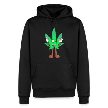 Der Bloom - Nice Bloom Weed Cannabis Marihuana - Männer Premium Bio Hoodie - Schwarz - Vorne - Nico (187cm)