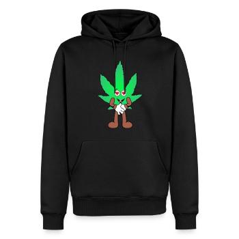 Der Bloom - Love Bloom Weed Cannabis Marihuana - Männer Premium Bio Hoodie - Schwarz - Vorne - Nico (187cm)
