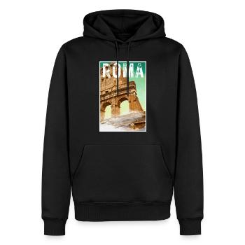 Rom Vintage Reiseposter mit dem Amphitheater - Männer Premium Bio Hoodie - Schwarz - Vorne - Nico (187cm)