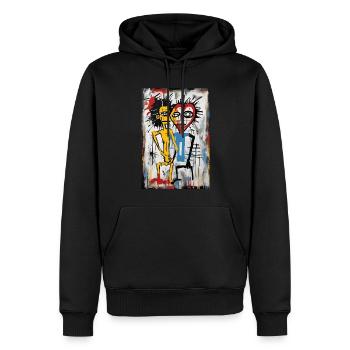 Abstract Couple - Urban Art - Men’s Premium Organic Hoodie - black - Front - Nico (187cm)