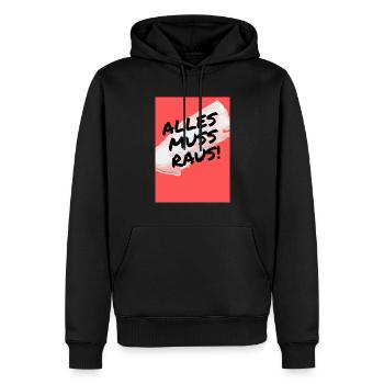 Alles muss raus bis auf ich - Männer Premium Bio Hoodie - Schwarz - Vorne - Nico (187cm)