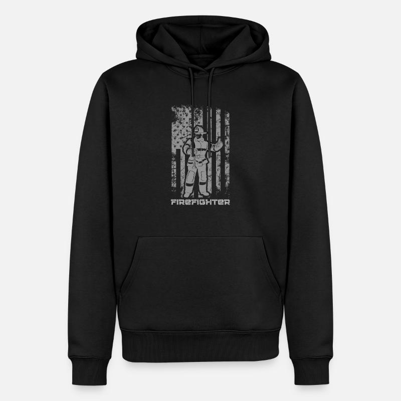 | Pompiers Pompier américain - Sweat à capuche Premium bio Homme - noir