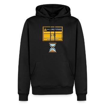 !Warnung Auser Betrieb - Männer Premium Bio Hoodie - Schwarz - Vorne - Nico (187cm)