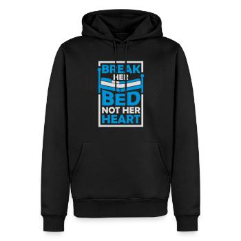 break her bed Zitat - Männer Premium Bio Hoodie - Schwarz - Vorne - Nico (187cm)