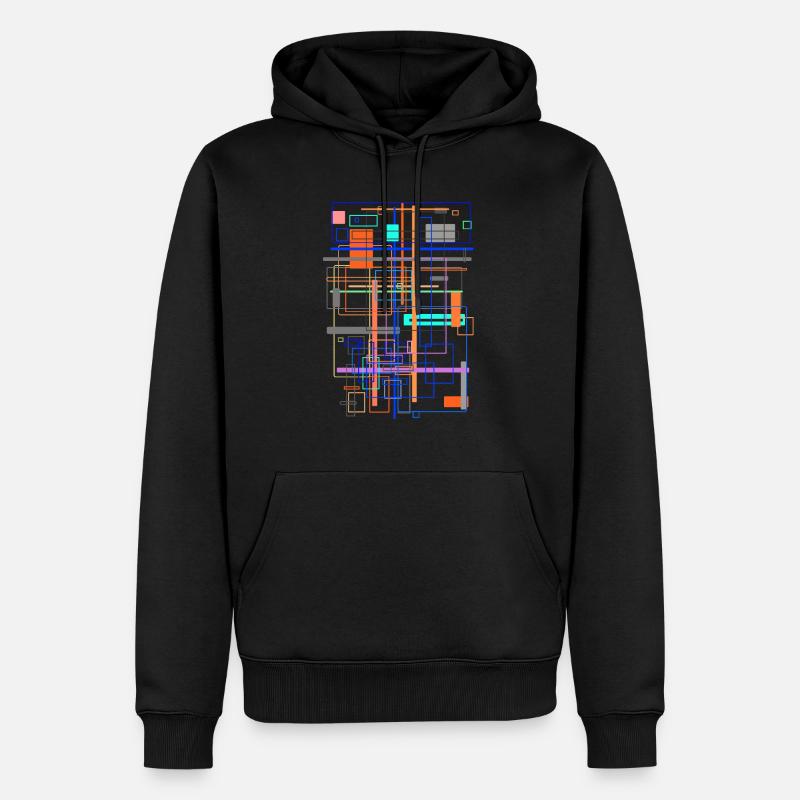 Modèle d’architecture moderne - Sweat à capuche Premium bio Homme - noir