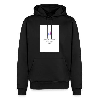 À la maison c'est lui le patron - Sweat à capuche Premium bio Homme - noir - Devant - Nico (187cm)