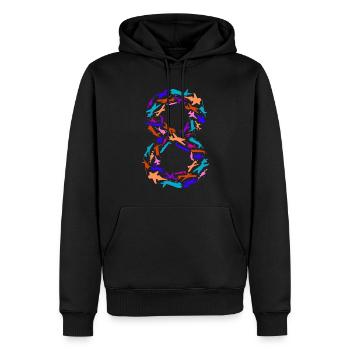 Geburtstag Junge 8 Jahre Flugzeug Flugzeuge - Männer Premium Bio Hoodie - Schwarz - Vorne - Nico (187cm)