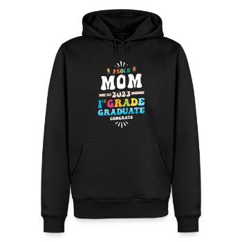 Fière maman d’une classe de 1ère année de 2023 Graduation - Sweat à capuche Premium bio Homme - noir - Devant - Nico (187cm)