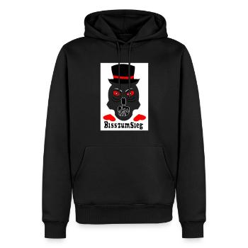Biss Sieg - Männer Premium Bio Hoodie - Schwarz - Vorne - Nico (187cm)