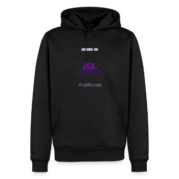 #pronounsarebeautiful æl/neutre - Sweat à capuche Premium bio Homme - noir - Devant - Nico (187cm)