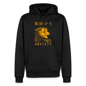 Anxiety Possum Japanese T Shirt - Men’s Premium Organic Hoodie - black - Front - Nico (187cm)