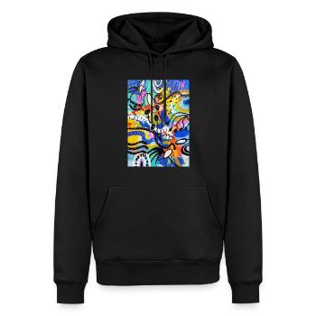 Abstract Chaos #10 original painting Design - Männer Premium Bio Hoodie - Schwarz - Vorne - Nico (187cm)