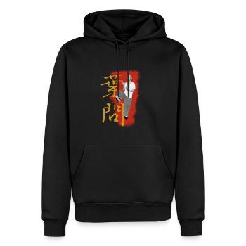 Grandmaster Yip Man Wing Chun Kick - Men’s Premium Organic Hoodie - black - Front - Nico (187cm)