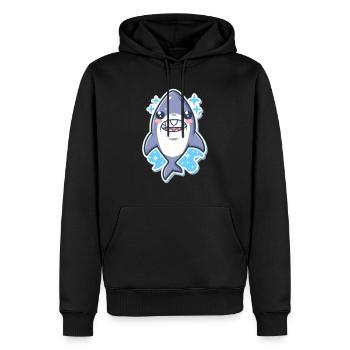 Amoureux des requins - Sweat à capuche Premium bio Homme - noir - Devant - Nico (187cm)