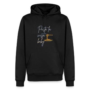 Pasta la vista baby - Männer Premium Bio Hoodie - Schwarz - Vorne - Nico (187cm)