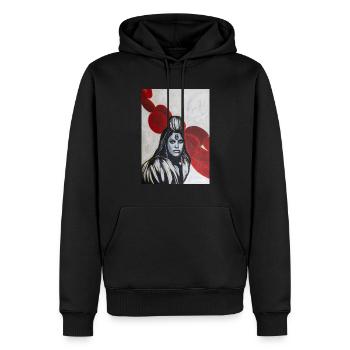 Dolmengöttin Langeneichstädt - Männer Premium Bio Hoodie - Schwarz - Vorne - Nico (187cm)