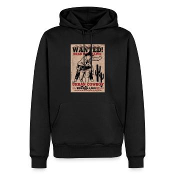 WANTED! THE URBAN COWBOY V2. Neg's Urban Sports - Men’s Premium Organic Hoodie - black - Front - Nico (187cm)