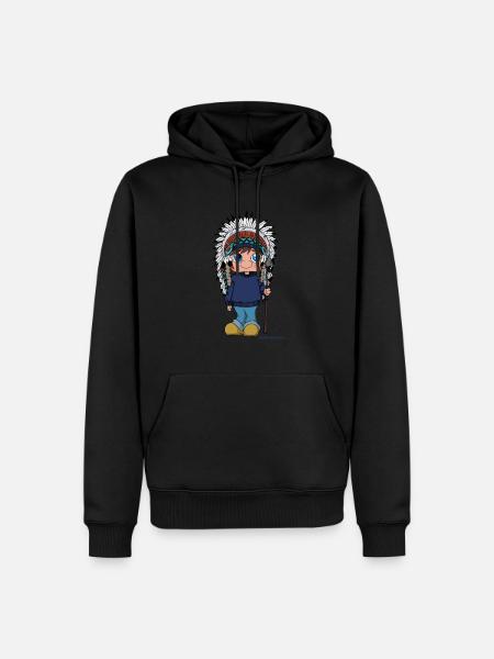 Die Anders-Puppe als Häuptling - Männer Premium Bio Hoodie - Schwarz