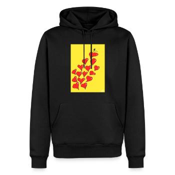 Kuoro sur les cœurs - Sweat à capuche Premium bio Homme - noir - Devant - Nico (187cm)