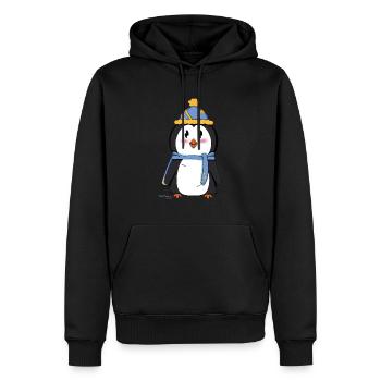 Süßer Winter Pinguin - Männer Premium Bio Hoodie - Schwarz - Vorne - Nico (187cm)