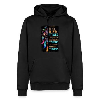 Amérique Native Culture Indien USA Signe d’art ethnique - Sweat à capuche Premium bio Homme - noir - Devant - Nico (187cm)