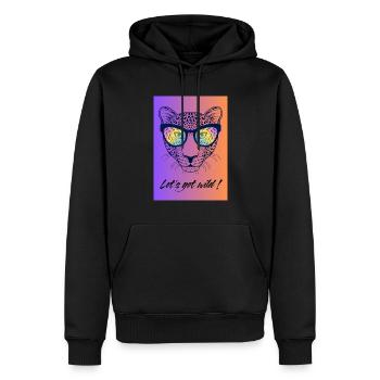 Let's get wild - Sweat à capuche Premium bio Homme - noir - Devant - Nico (187cm)