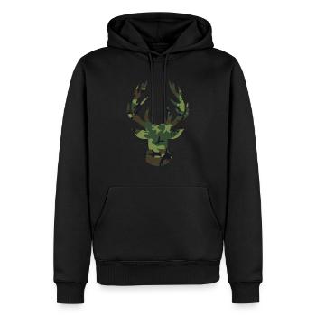 Camo Hirsch Jagen Camouflage Hirsch Jagd Saison Jä - Männer Premium Bio Hoodie - Schwarz - Vorne - Nico (187cm)