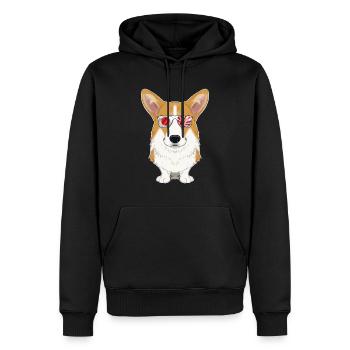 Welsh Corgi Japan Sunglasses I Japanese Flag - Männer Premium Bio Hoodie - Schwarz - Vorne - Nico (187cm)