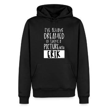 Picture with Erik - Sweat à capuche Premium bio Homme - noir - Devant - Nico (187cm)