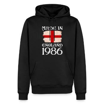 Made in England 1986 - St George's Day - English - Men’s Premium Organic Hoodie - black - Front - Nico (187cm)