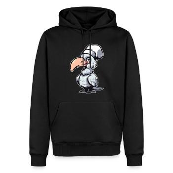 Bec-en-sabot Koch - Sweat à capuche Premium bio Homme - noir - Devant - Nico (187cm)