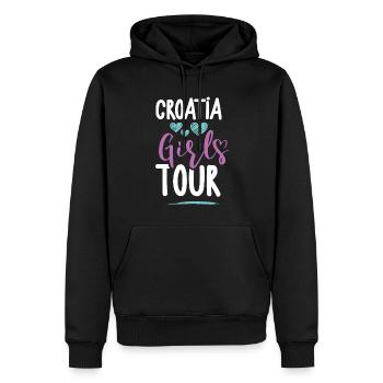 Tournée des filles en Croatie - Sweat à capuche Premium bio Homme - noir - Devant - Nico (187cm)