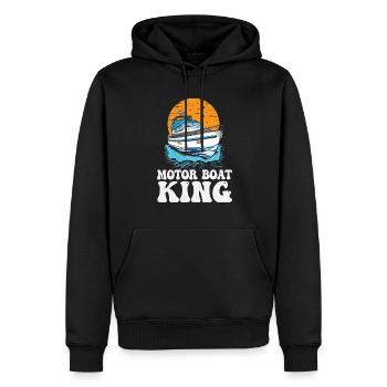 Pontooning Captain Motorboat King Funny Boat - Männer Premium Bio Hoodie - Schwarz - Vorne - Nico (187cm)