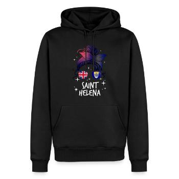 St. Helena - Männer Premium Bio Hoodie - Schwarz - Vorne - Nico (187cm)