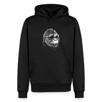Cool Gorilla Lunettes de soleil Singe d’été Graphique - Sweat à capuche Premium bio Homme - noir - Devant - Nico (187cm)