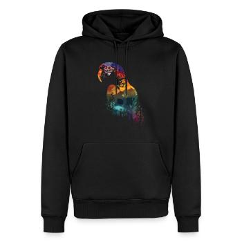 Parrot Bird Macaw Wilderness - Men’s Premium Organic Hoodie - black - Front - Nico (187cm)