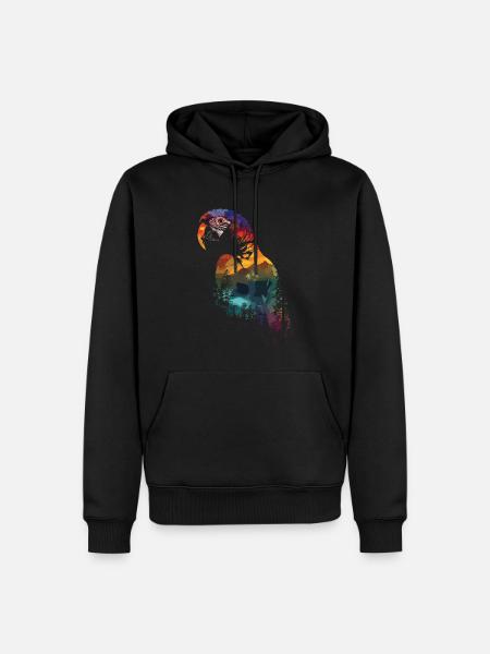 Parrot Bird Macaw Wilderness - Men’s Premium Organic Hoodie - black