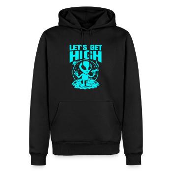 Alien Let's Get High - Men’s Premium Organic Hoodie - black - Front - Nico (187cm)