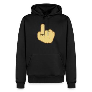 Alliance de mariage à la main - Sweat à capuche Premium bio Homme - noir - Devant - Nico (187cm)