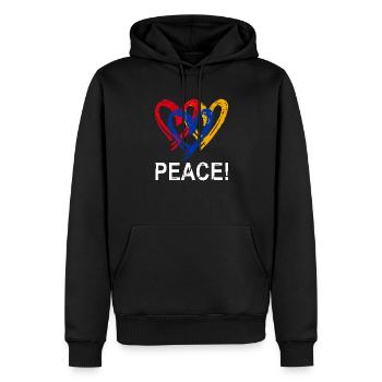 Armenien Herz Peace - Männer Premium Bio Hoodie - Schwarz - Vorne - Nico (187cm)