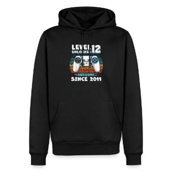 12yr BDay Son Boy Funny Gamer 12th 12 Year Old - Men’s Premium Organic Hoodie - black - Front - Nico (187cm)