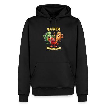 Veggie Punch - Men’s Premium Organic Hoodie - black - Front - Nico (187cm)
