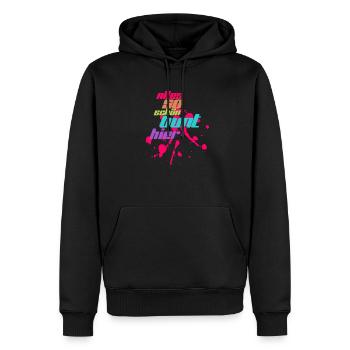 alles bunt - Männer Premium Bio Hoodie - Schwarz - Vorne - Nico (187cm)