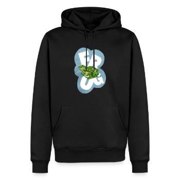 Frosch Frog - Männer Premium Bio Hoodie - Schwarz - Vorne - Nico (187cm)