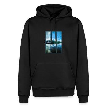 Photographie et reflexion - Sweat à capuche Premium bio Homme - noir - Devant - Nico (187cm)
