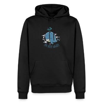 I'm very whale - Men’s Premium Organic Hoodie - black - Front - Nico (187cm)