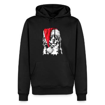 Chien de montagne de Santa Bernese Chiens de Noël Wilsigns - Sweat à capuche Premium bio Homme - noir - Devant - Nico (187cm)