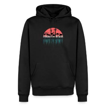 Flamants tropicaux Flamants roses de l’île d’été - Sweat à capuche Premium bio Homme - noir - Devant - Nico (187cm)